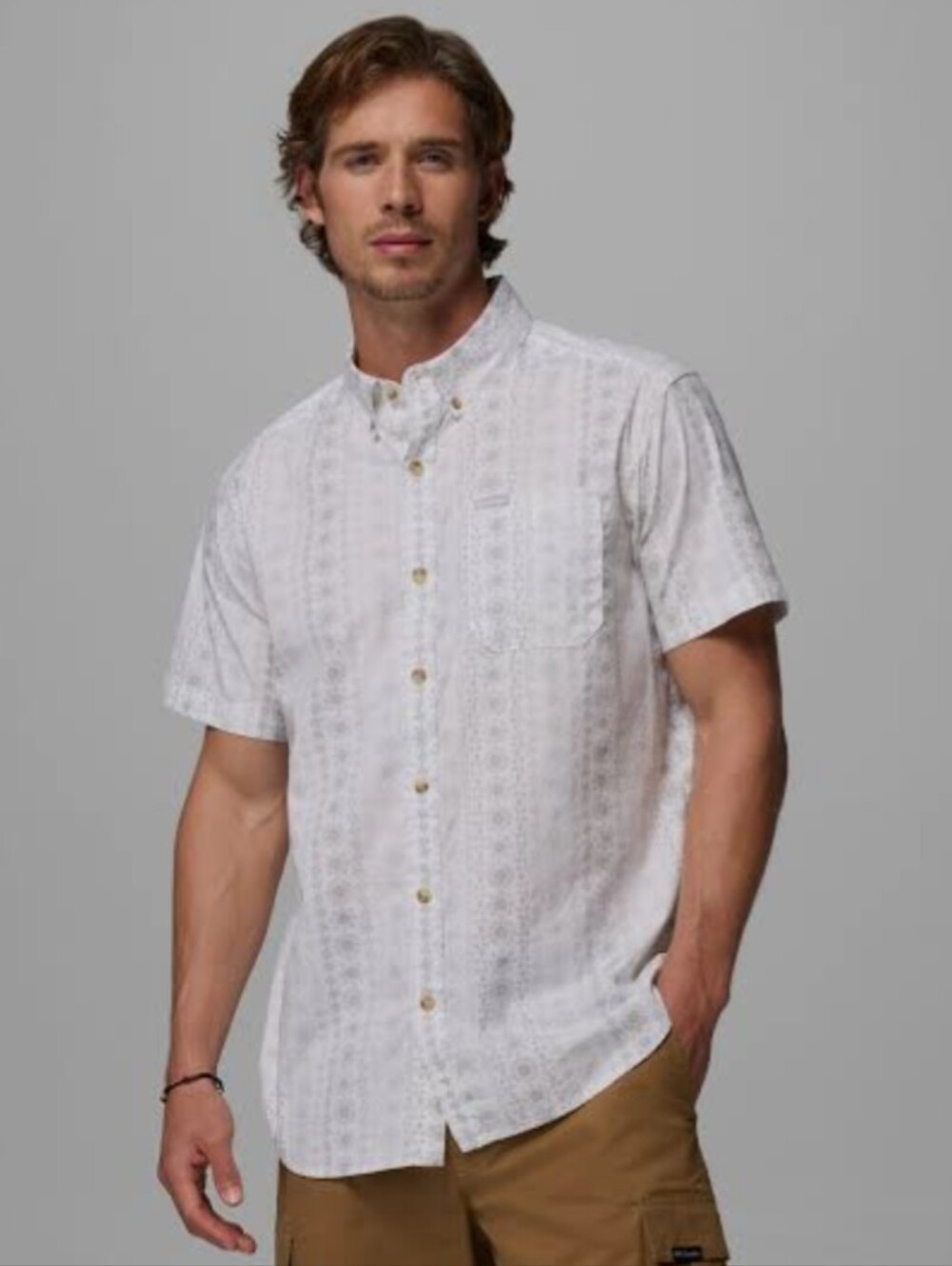 COLUMBIA Men's Rapid Rivers Printed Short Sleeve Button Down Shirt